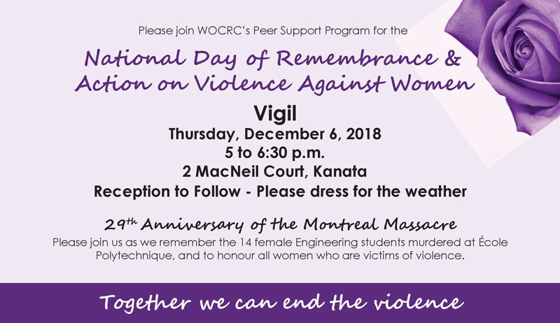 DEC 6: National Day of Remembrance & Action on Violence Against Women Vigil