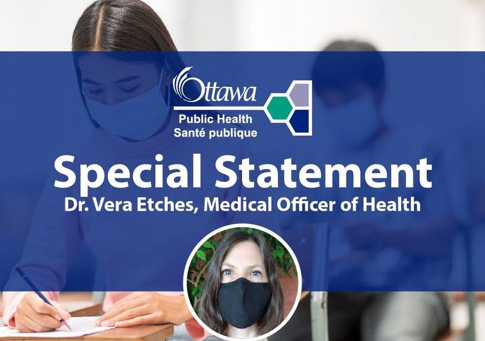 January 12, 2020 – Special statement from Dr. Vera Etches
