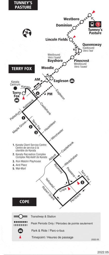 Map showing new Route 67 
