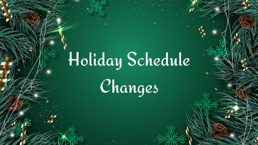 Holiday Season Schedule Changes Glen Gower Councillor Conseiller
