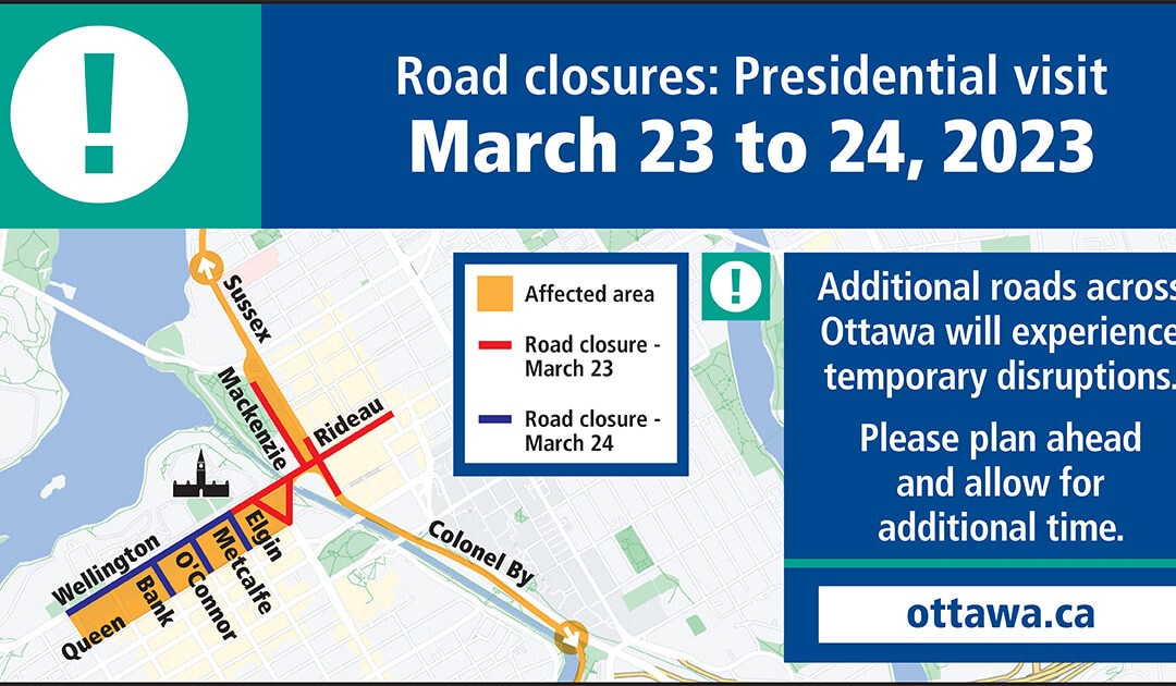 Upcoming traffic and transit disruptions across Ottawa from March 23 to 24