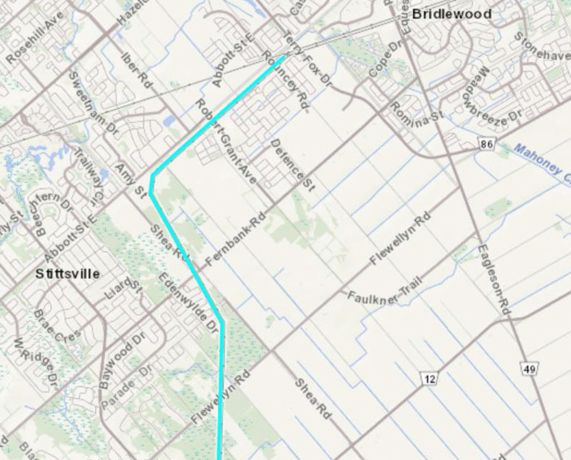 Crews will be working throughout the area highlighted in teal.