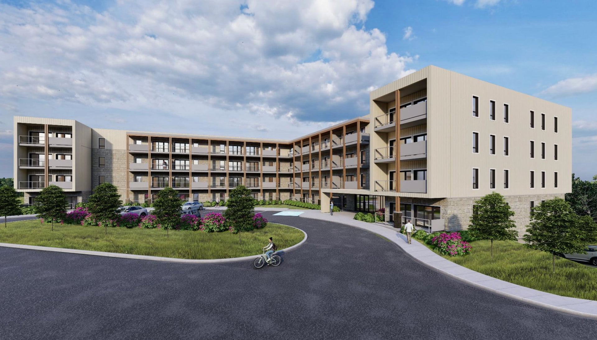 Architectural rendering of the proposed apartment building at 37 Wildpine.