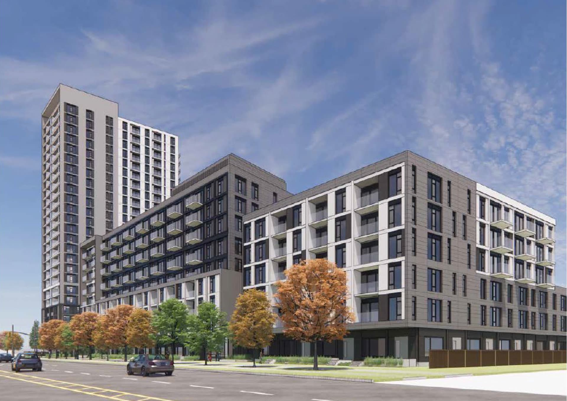View of proposed development, looking east from Hazeldean Road.