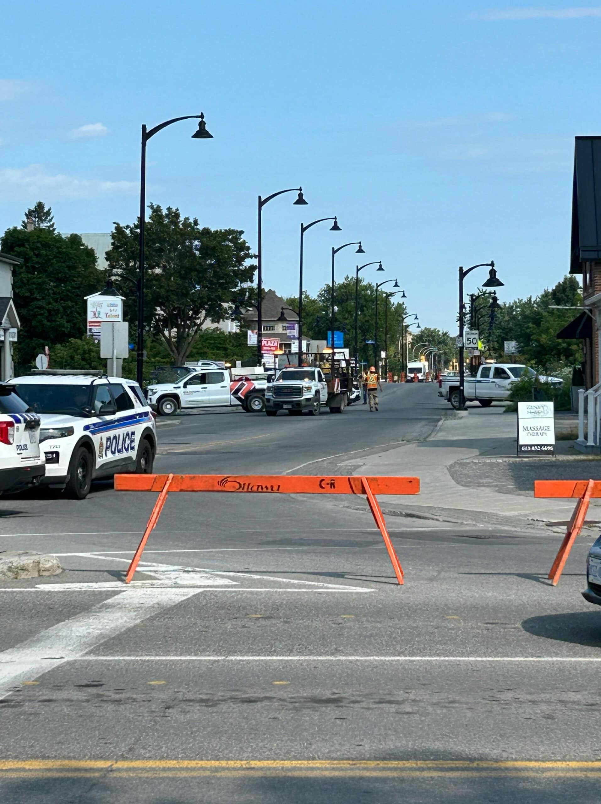 Looking towards the watermain break from Abbott Street
