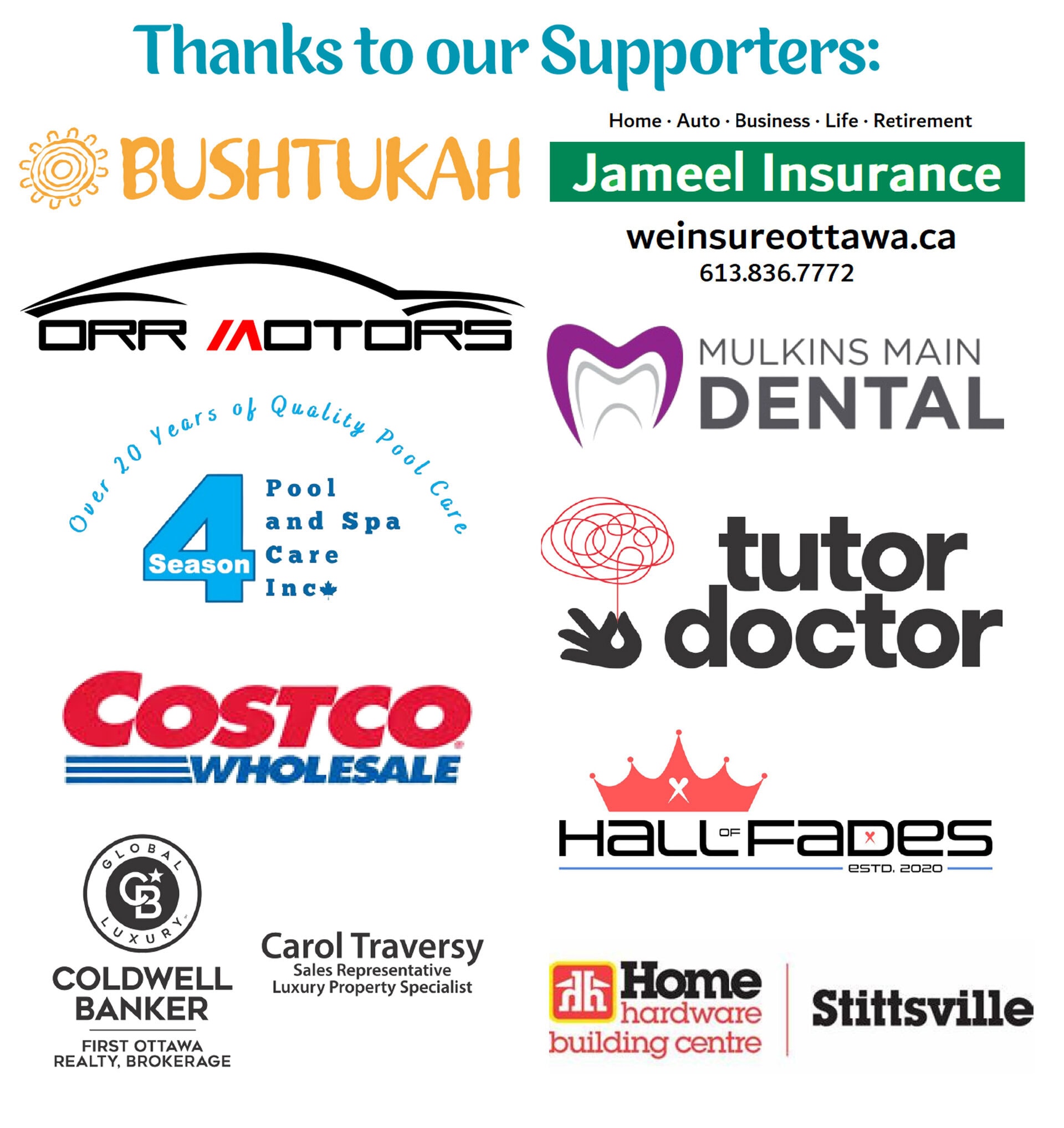 Thanks to our supporters. (List of sponsor logos)